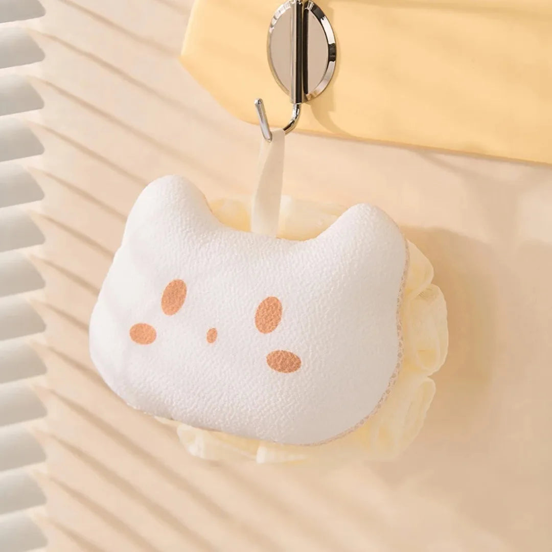 Kawaii Cat-Shaped Body Sponge & Scrubber