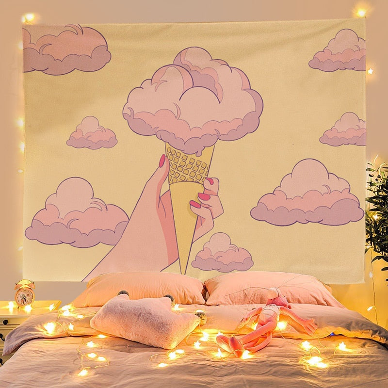 Kawaii Girl Wall Tapestry
