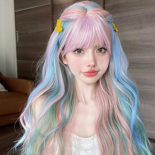 Iridescent Rainbow Synthetic Wig