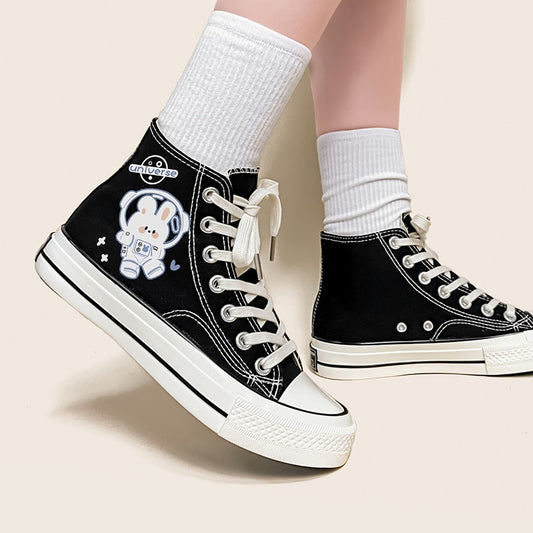 Kawaii Space Bunny Canvas Shoes
