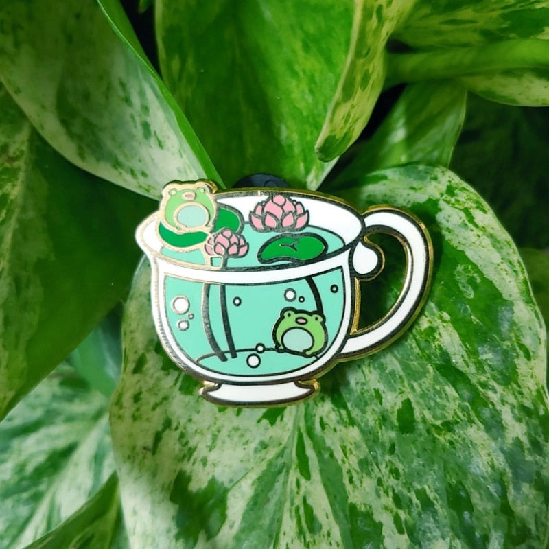 Kawaii Frog Enamel Pins