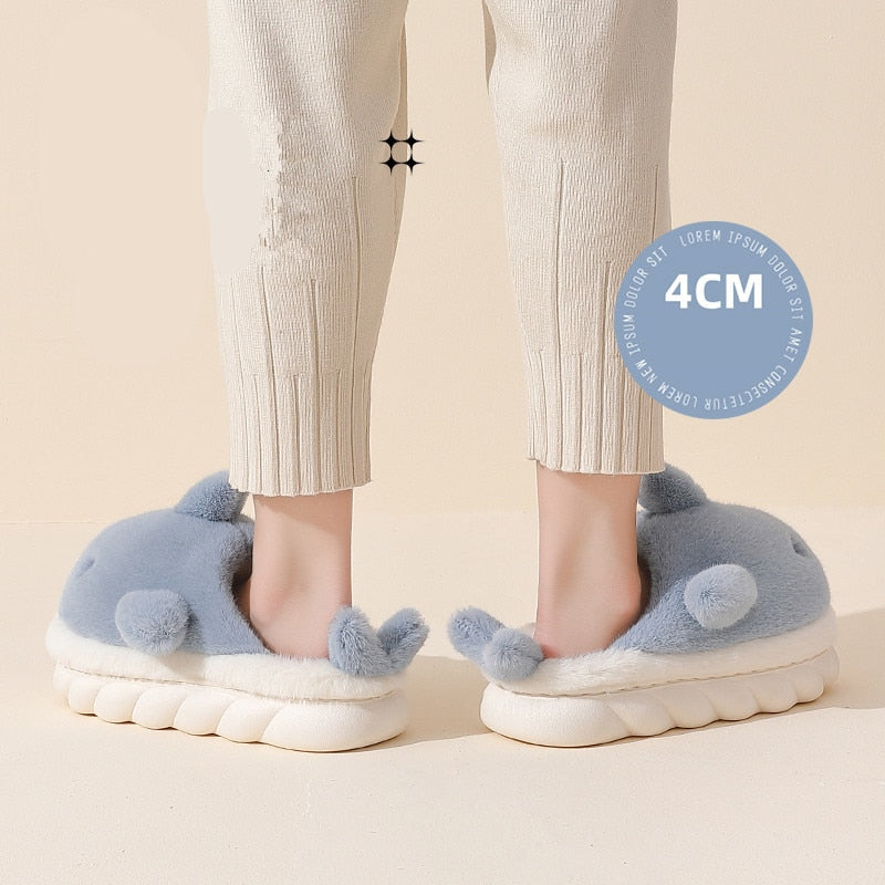 Kawaii Fluffy Shark Slippers