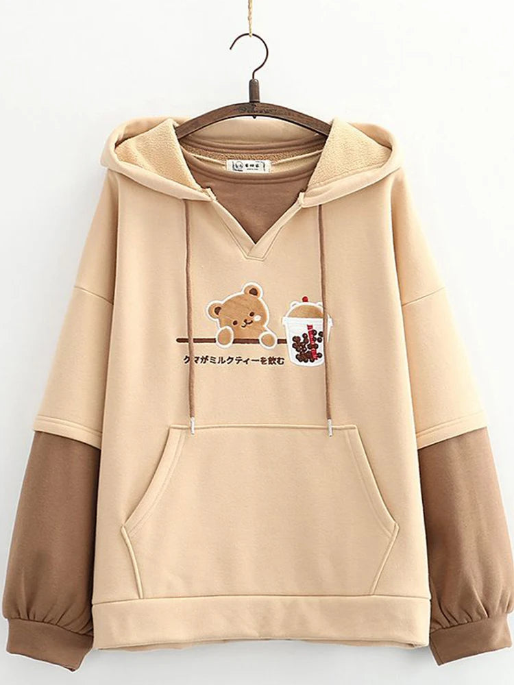 Boba Tea Teddy Bear Hoodie