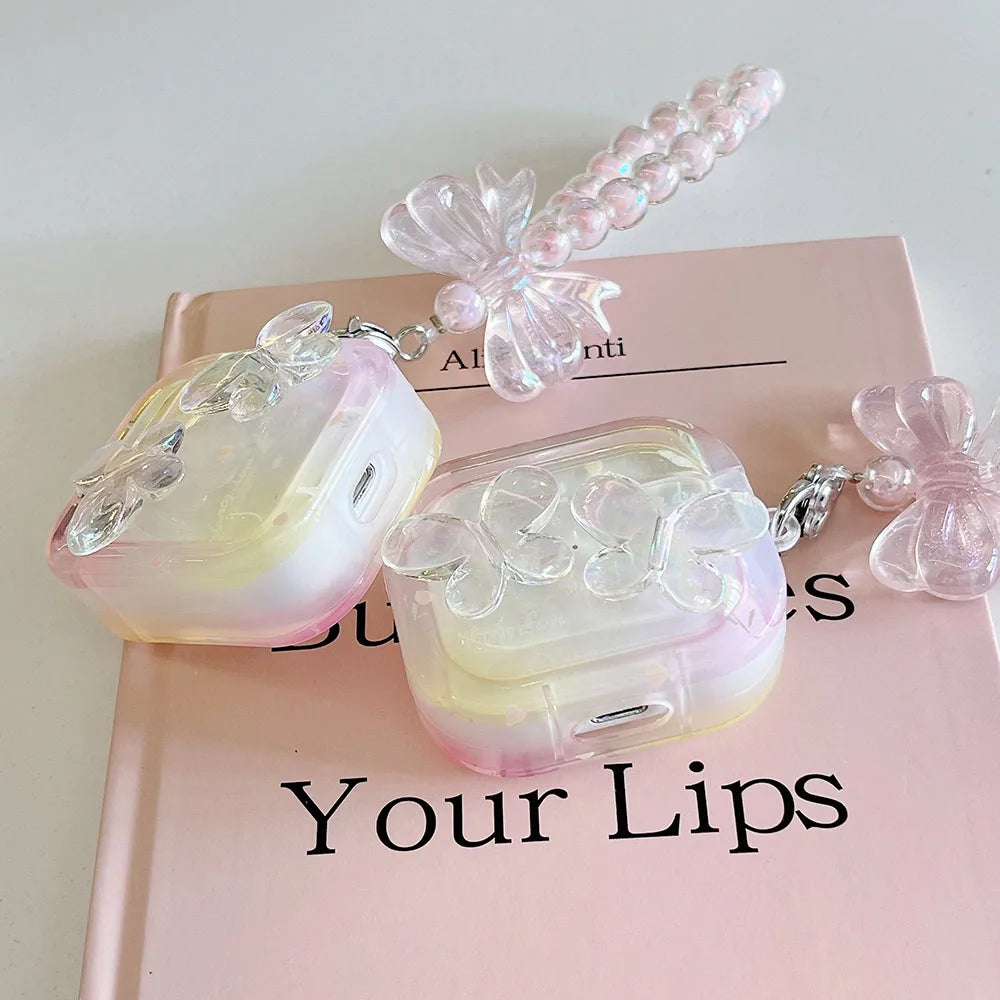 Kawaii Iridescent Butterflies AirPods Case