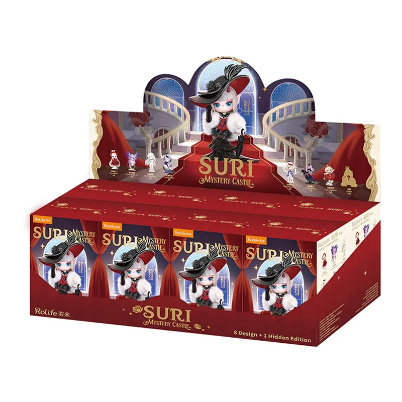 Suri Mystery Castle toy packaging with character on a red carpet