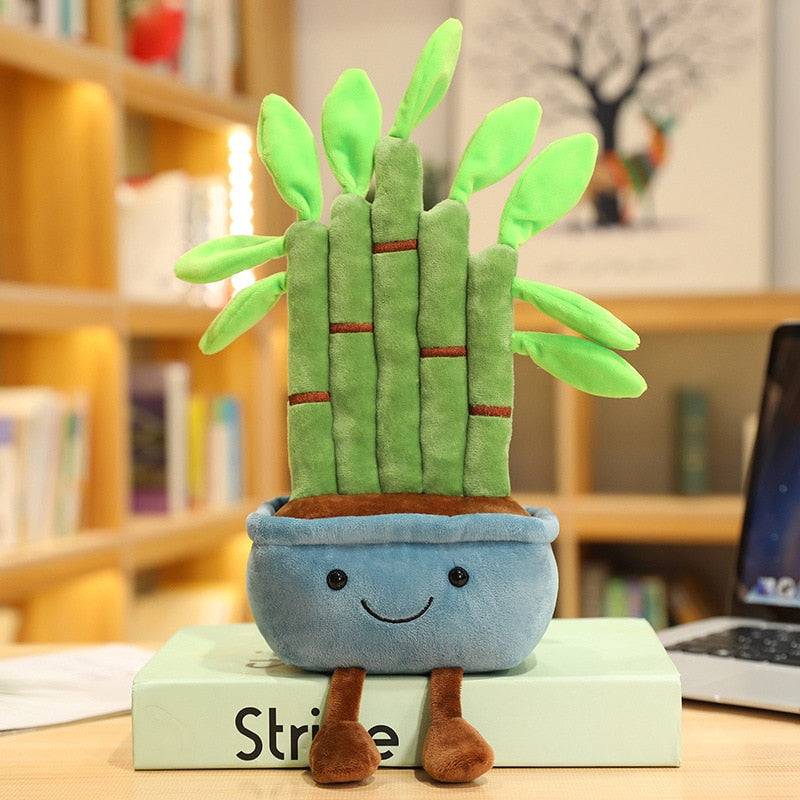 Kawaii Blue Bamboo Plant Plushie
