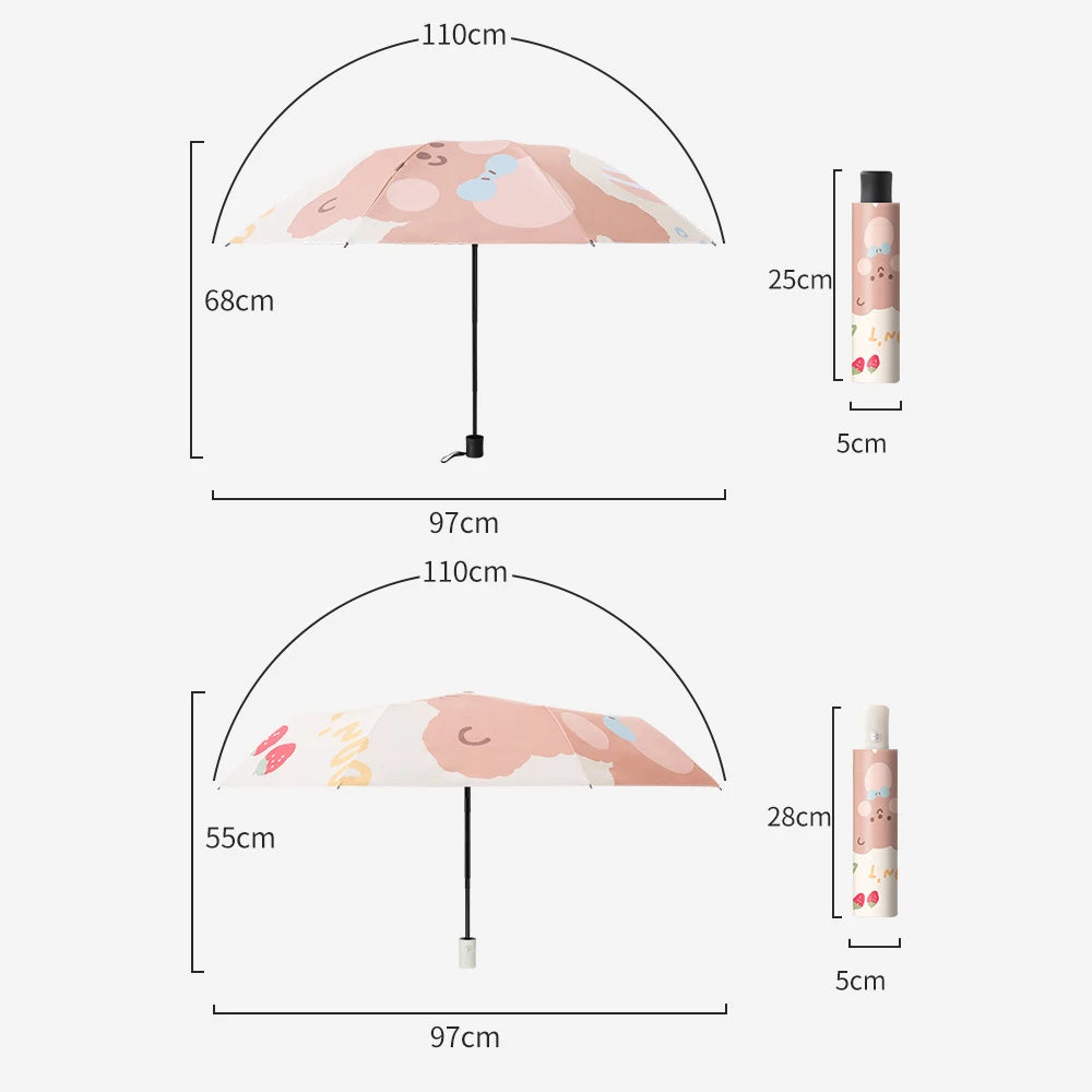 Cute Bow Tiie Bear Umbrellas