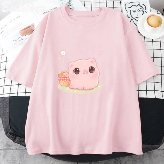 Kawaii Piggy Picnic T-Shirt