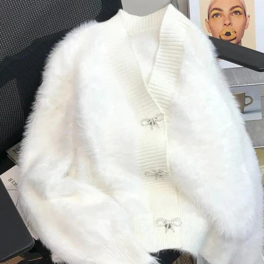 Kawaii Soft Elegant Cardigan in White