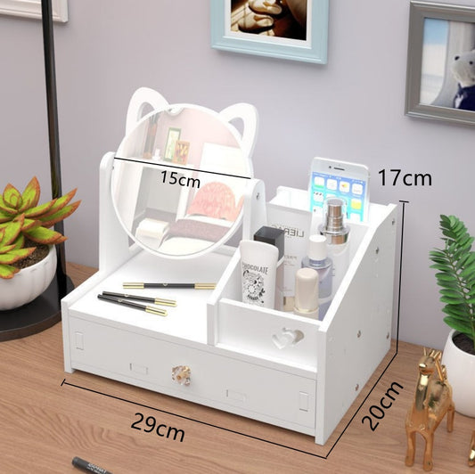 Kawaii Cat Makeup Storage Box Dimensions