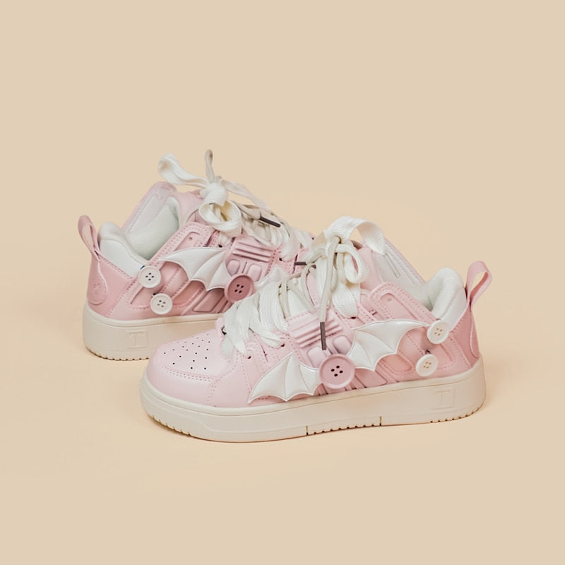 Kawaii Pink Bat Sneakers