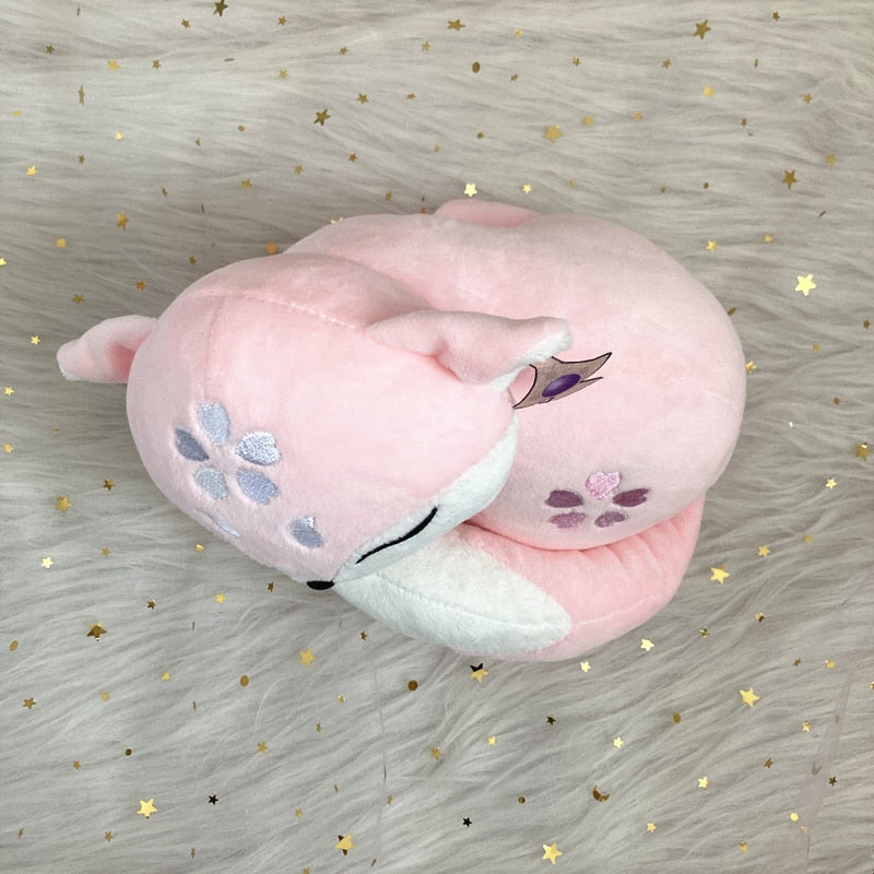 Top View of Sakura Fox Plushie