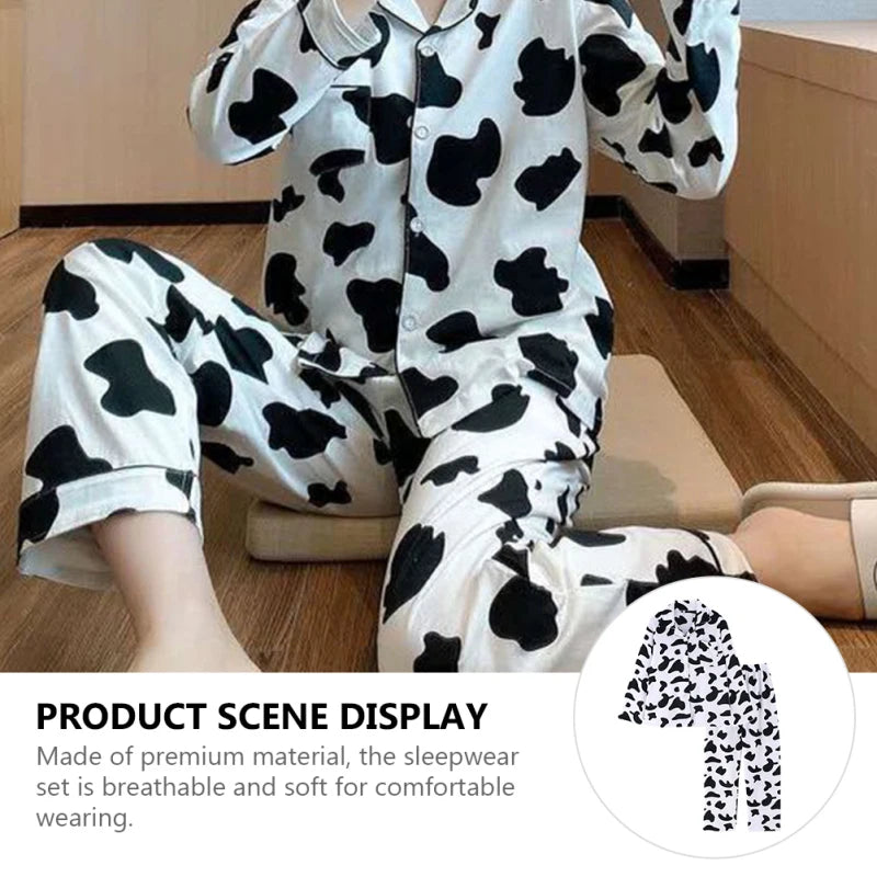 Kawaii Cow Pattern Print Pajamas