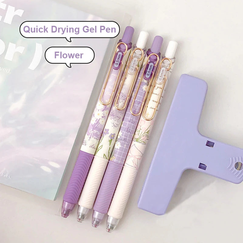 Kawaii Purple Daisy Gel Pens