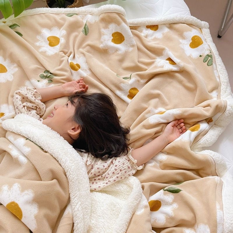 Kawaii Lamb Fleece Blanket
