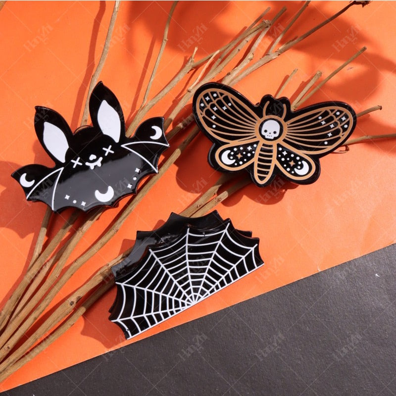 Kawaii Halloween Moth Hair Clips