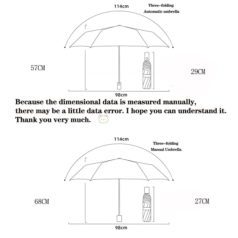 Kawaii Bear Pastel Umbrella