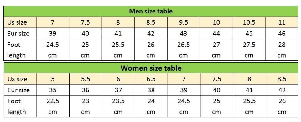 Kawaii Fluffy Shark Slippers Size Chart