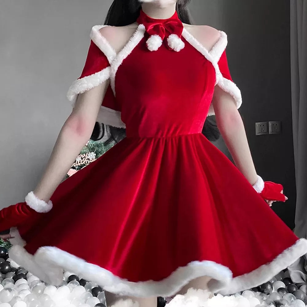 Mrs. Claus Party Dress - Embrace The Holidays in Festive Red L Mrs. Claus Party Dress - Embrace The Holidays in Festive Red L