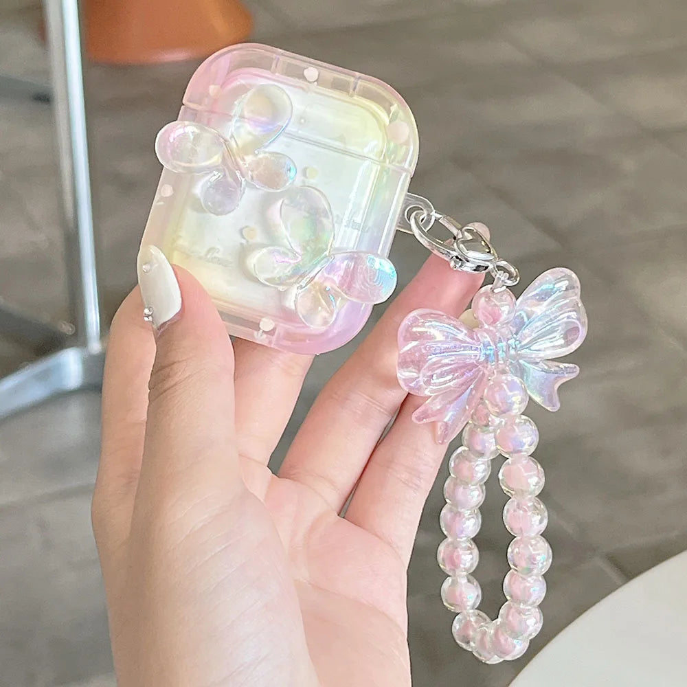 Kawaii Iridescent Butterflies AirPods Case
