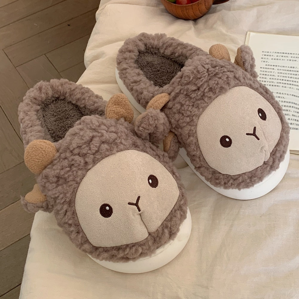 Lovely Lamb Slippers in Brown