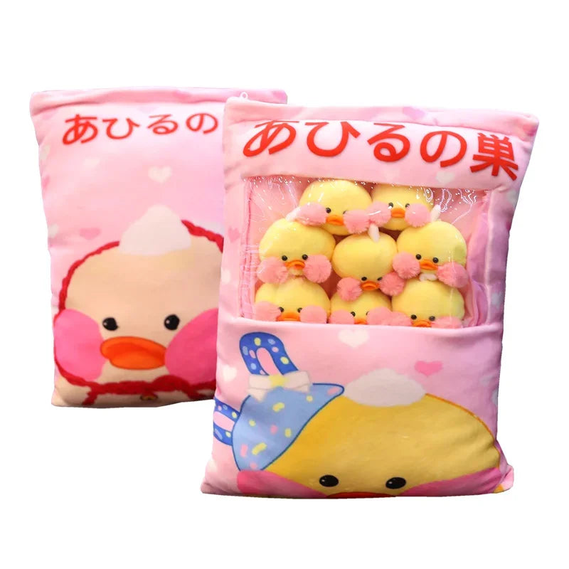 Ducky Plushies in Snack Bag Pillow