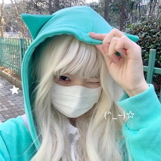 Kawaii Turquoise Angel Cat Hoodie