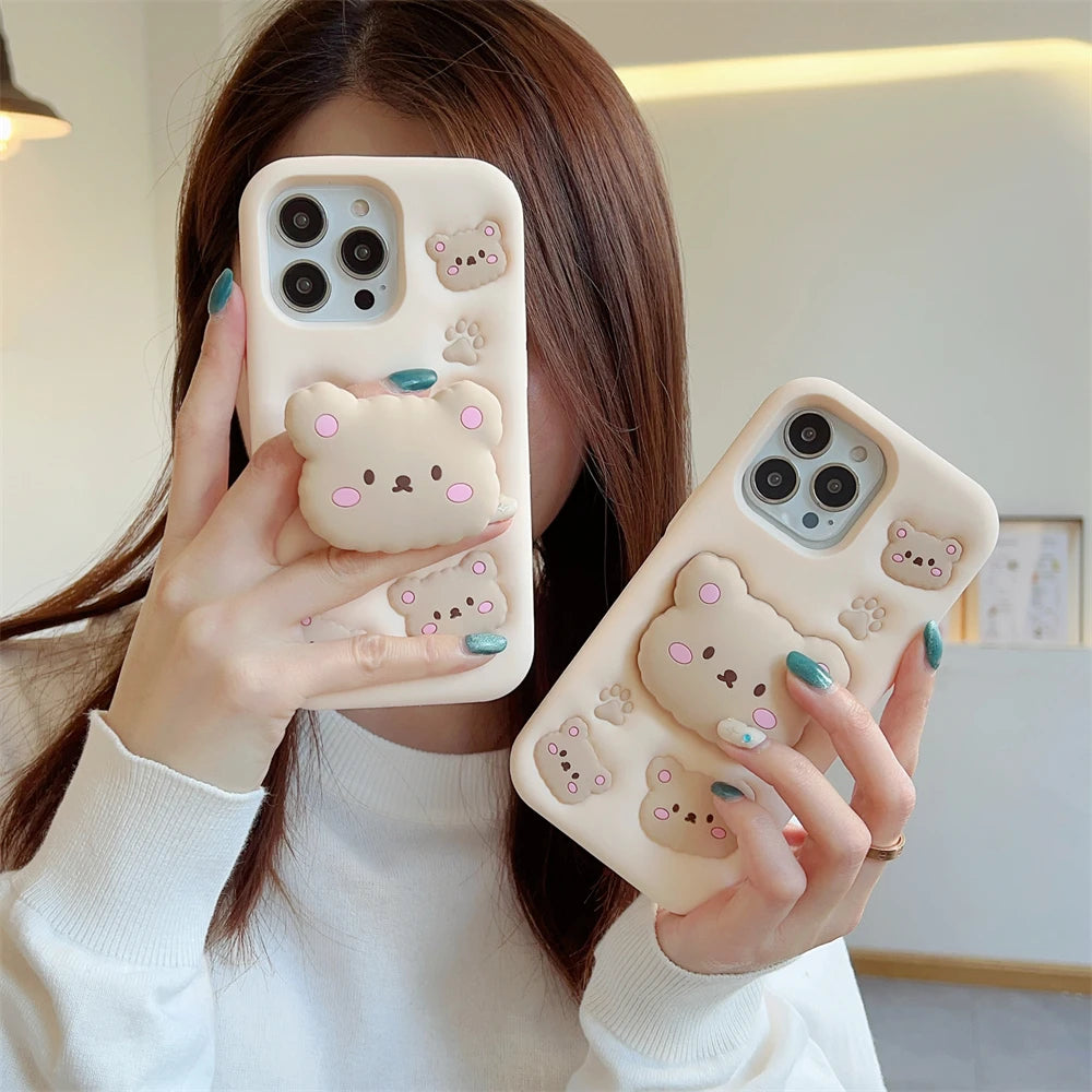Kawaii Cute Bear iPhone Case