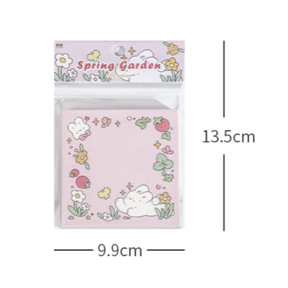 Kawaii Flower Bunny Memo Pad Dimensions