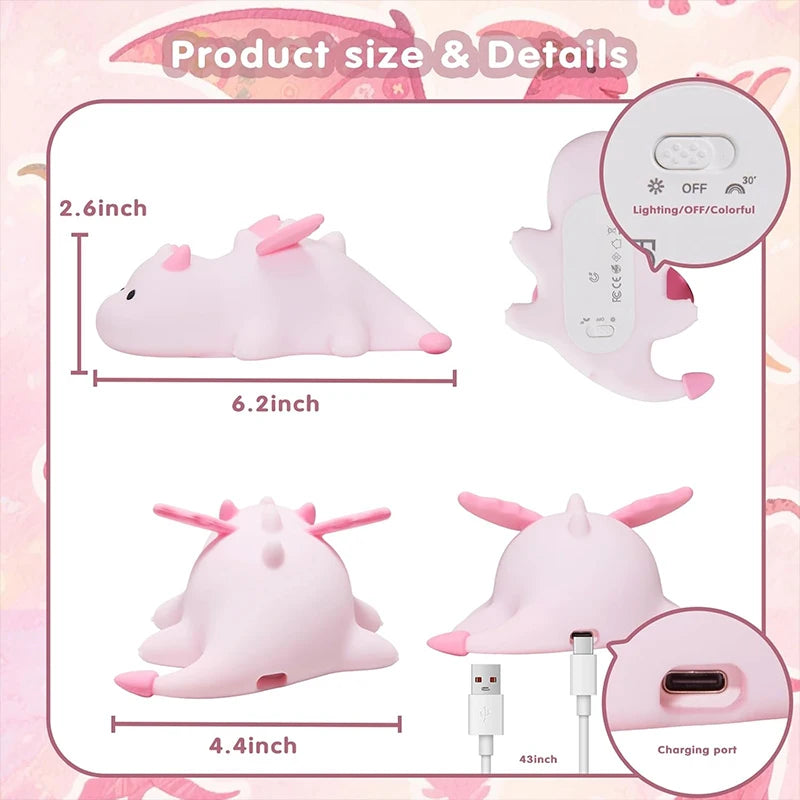 Baby Dragon Night Light Size Chart