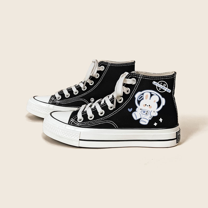 Kawaii Space Bunny Canvas Shoes
