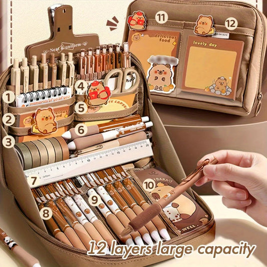 Hand holding Kawaii Capybara Stationery Gift Set