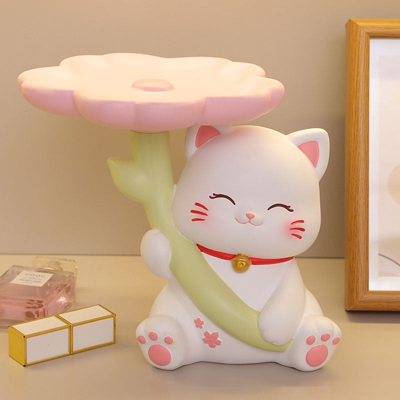 Kawaii Flower Umbrella Cat Storage Stand