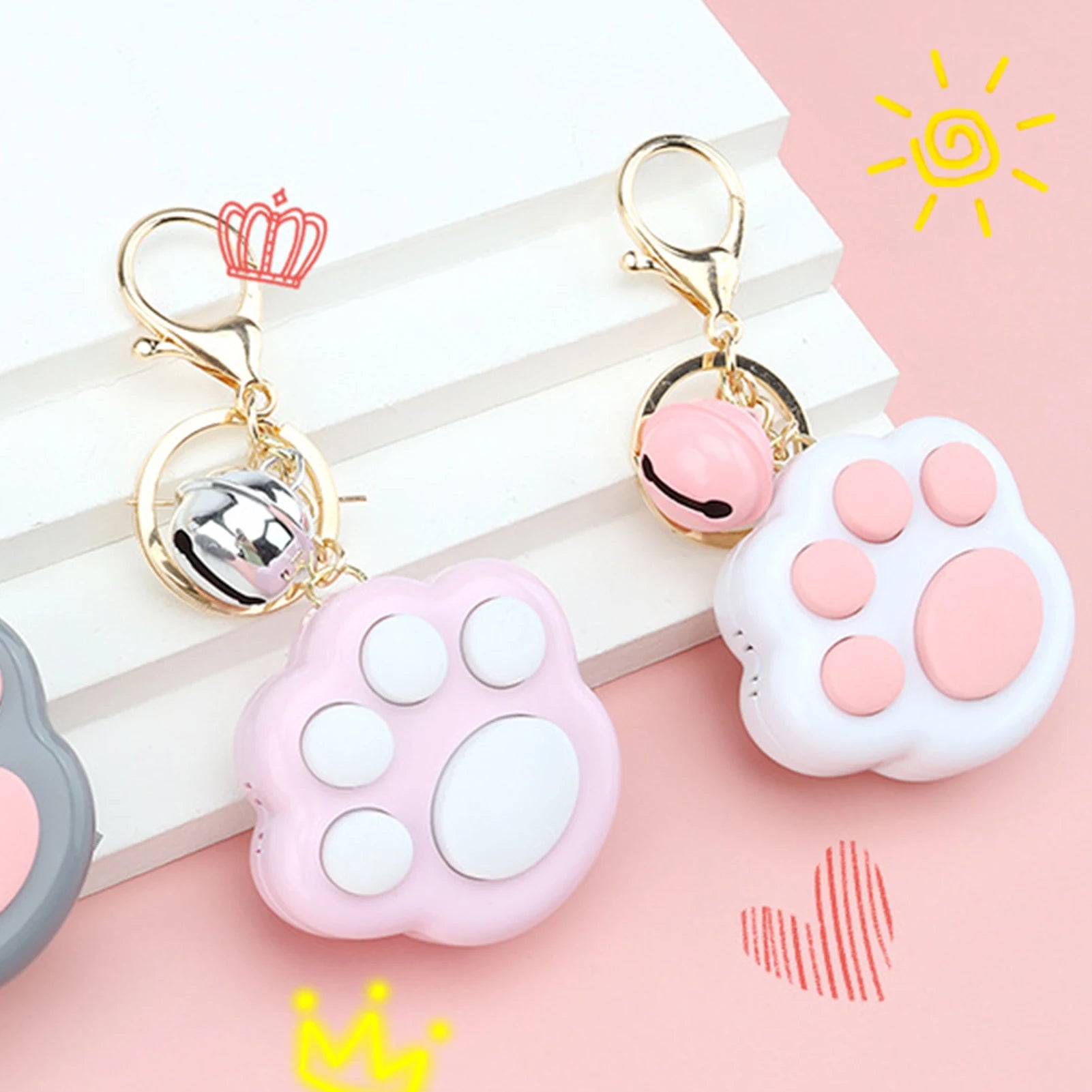 Kawaii Cat Paw Memory Game Keychain