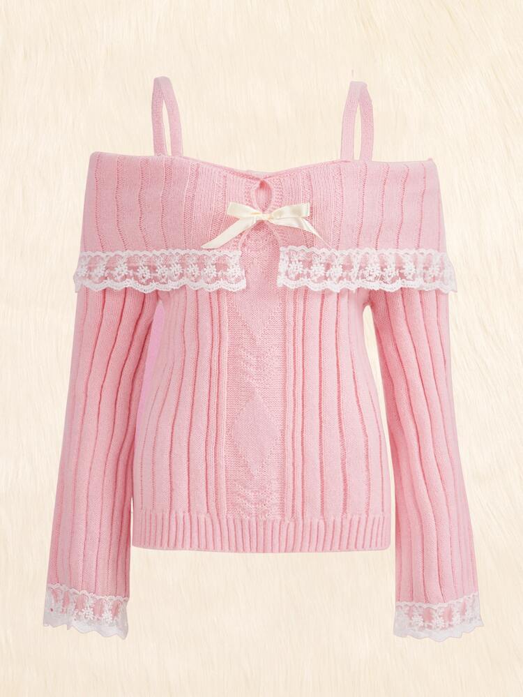 Kawaii Off Shoulder Knit Top