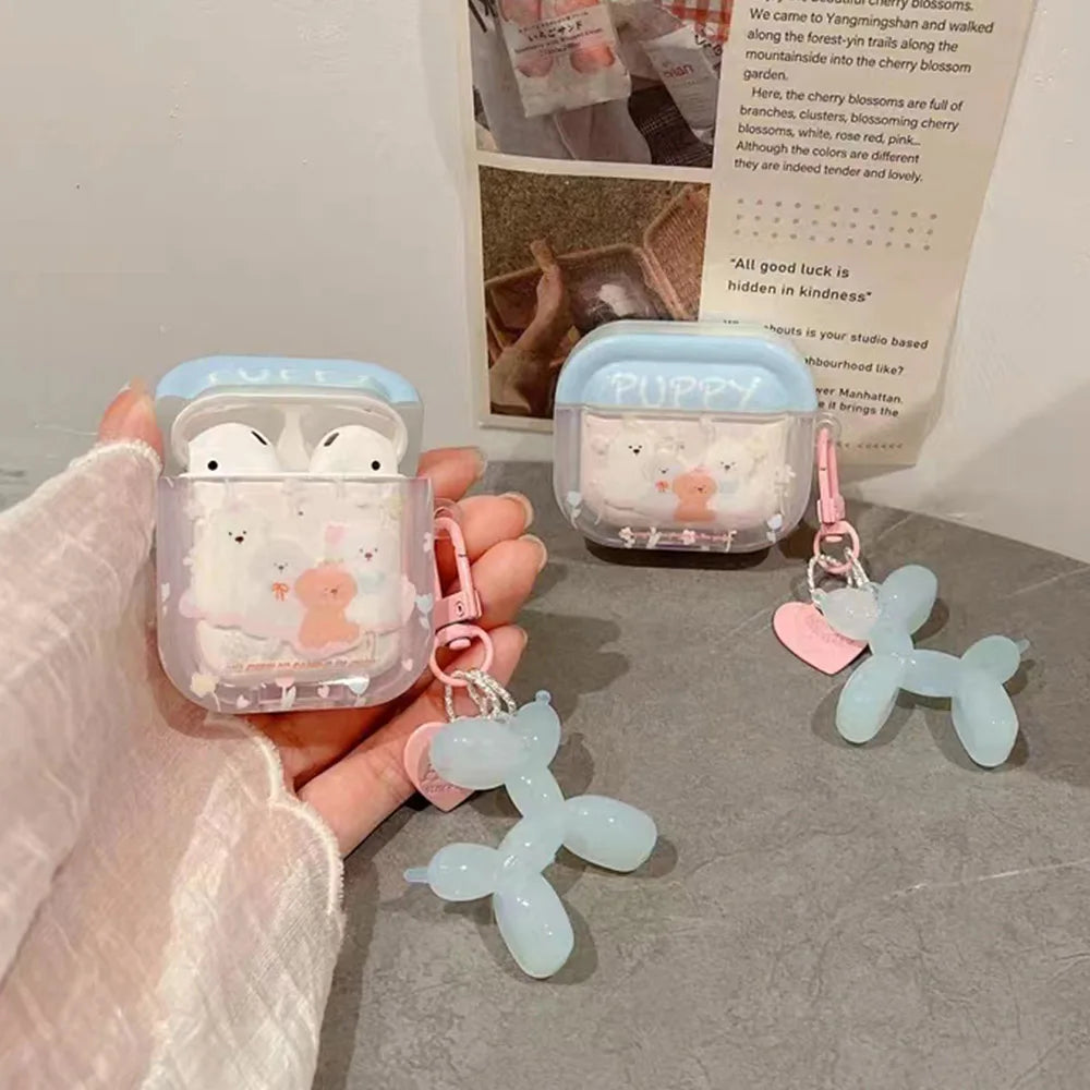 Kawaii Pastel Puppies AirPods Case