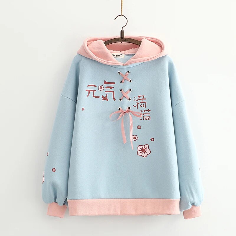 Thick Cherry Blossom Hoodie Cozy Elegance in Full Bloom – Kore