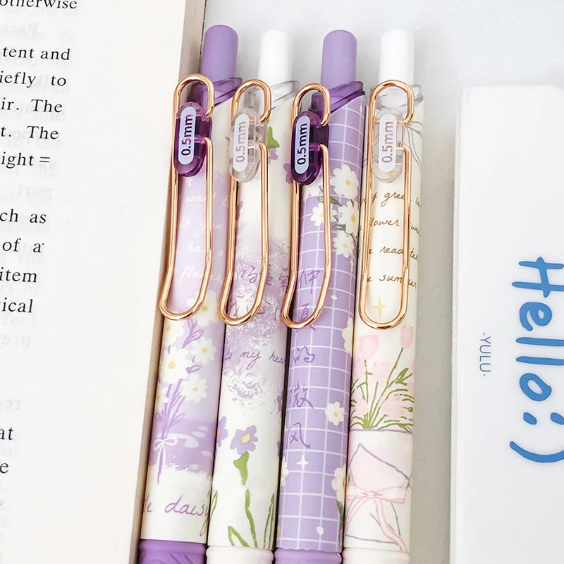 Kawaii Purple Daisy Gel Pens