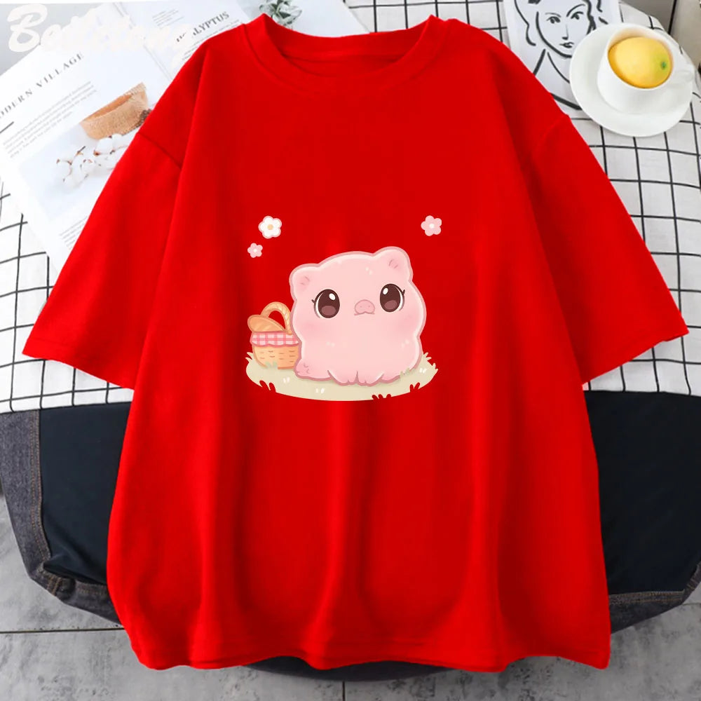 Kawaii Piggy Picnic T-Shirt