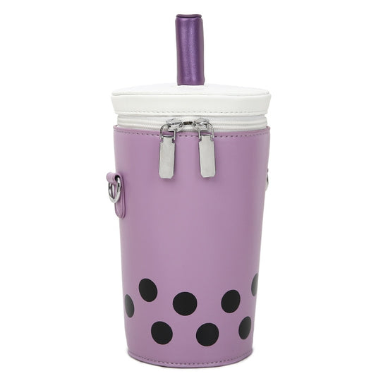Kawaii Boba Tea Shoulder Bag in Purple