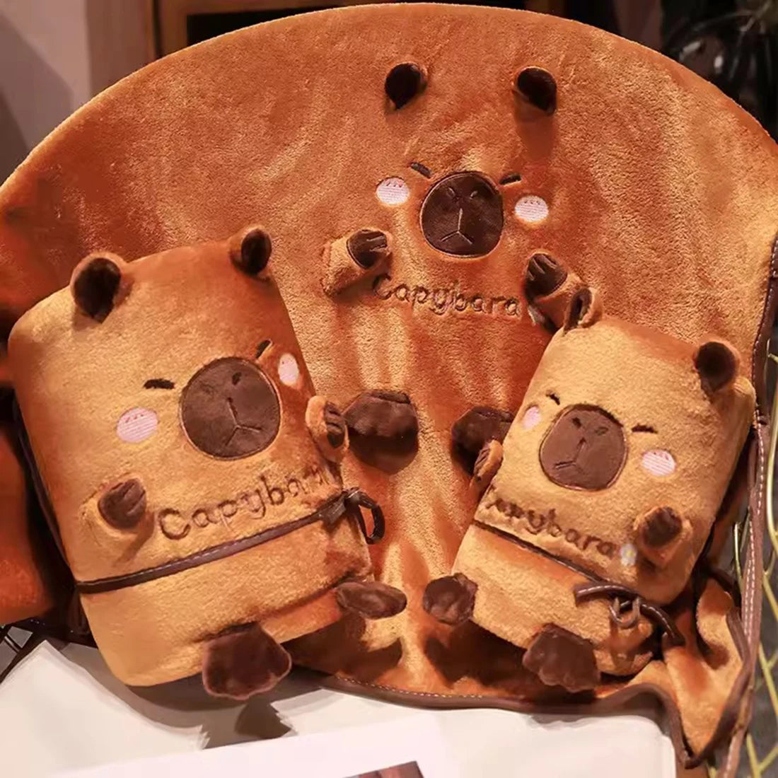 Kawaii Capybara Rolled Blanket Pillow