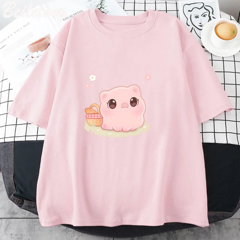 Kawaii Piggy Picnic T-Shirt