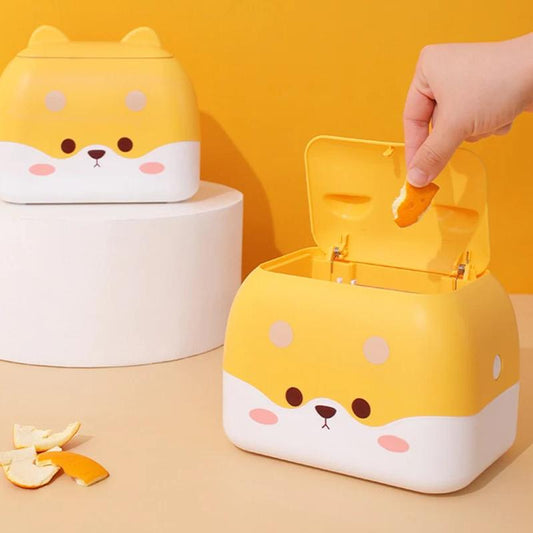 Kawaii Shiba Inu Desktop Trash Can