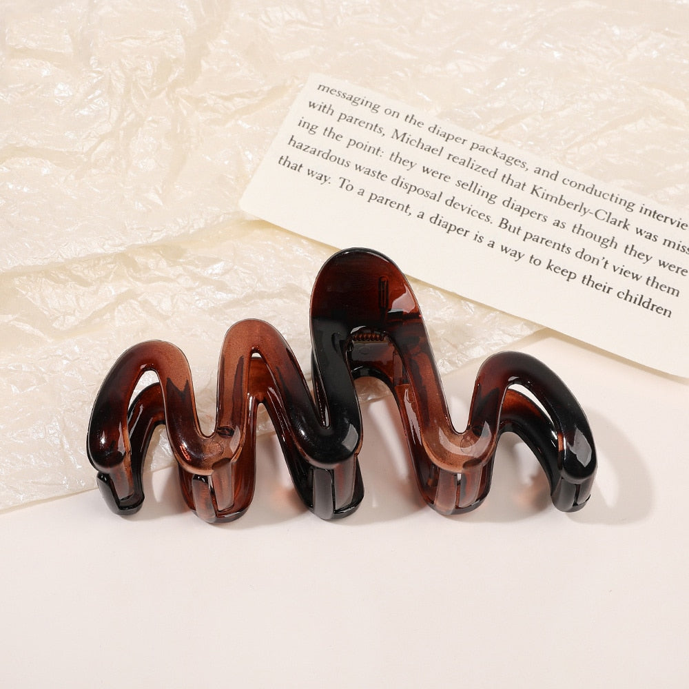 Groovy Brown Wave Hair Claw