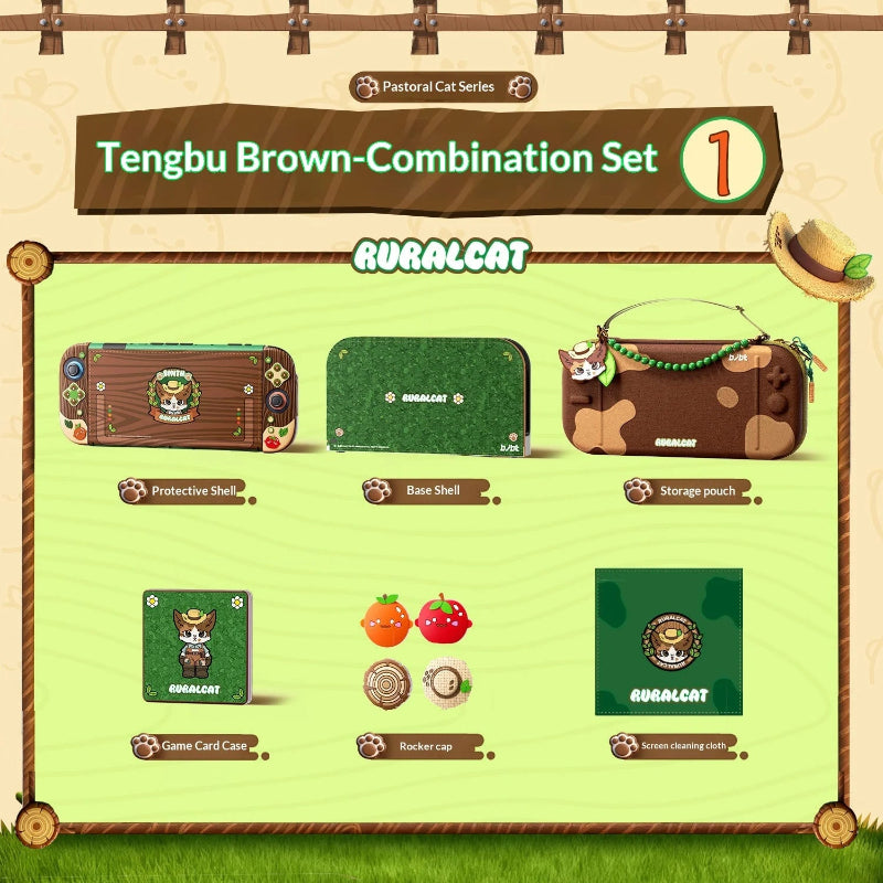 Tengbu Brown-Combination Set with Ruralcat branding on a green background