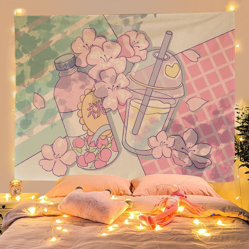 Kawaii Girl Wall Tapestry