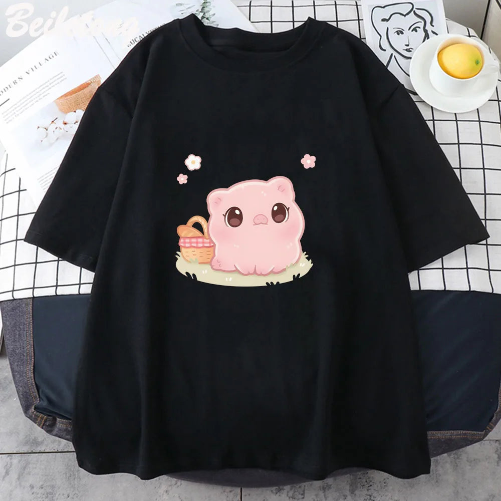 Kawaii Piggy Picnic T-Shirt