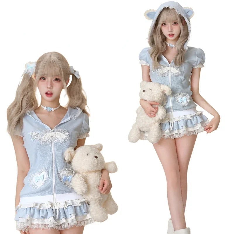 Kawaii Blue Bear Outfit