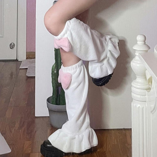 Kawaii Pink Bow Leg Warmers