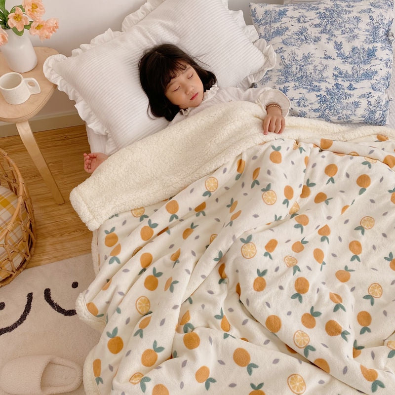 Kawaii Lamb Fleece Blanket